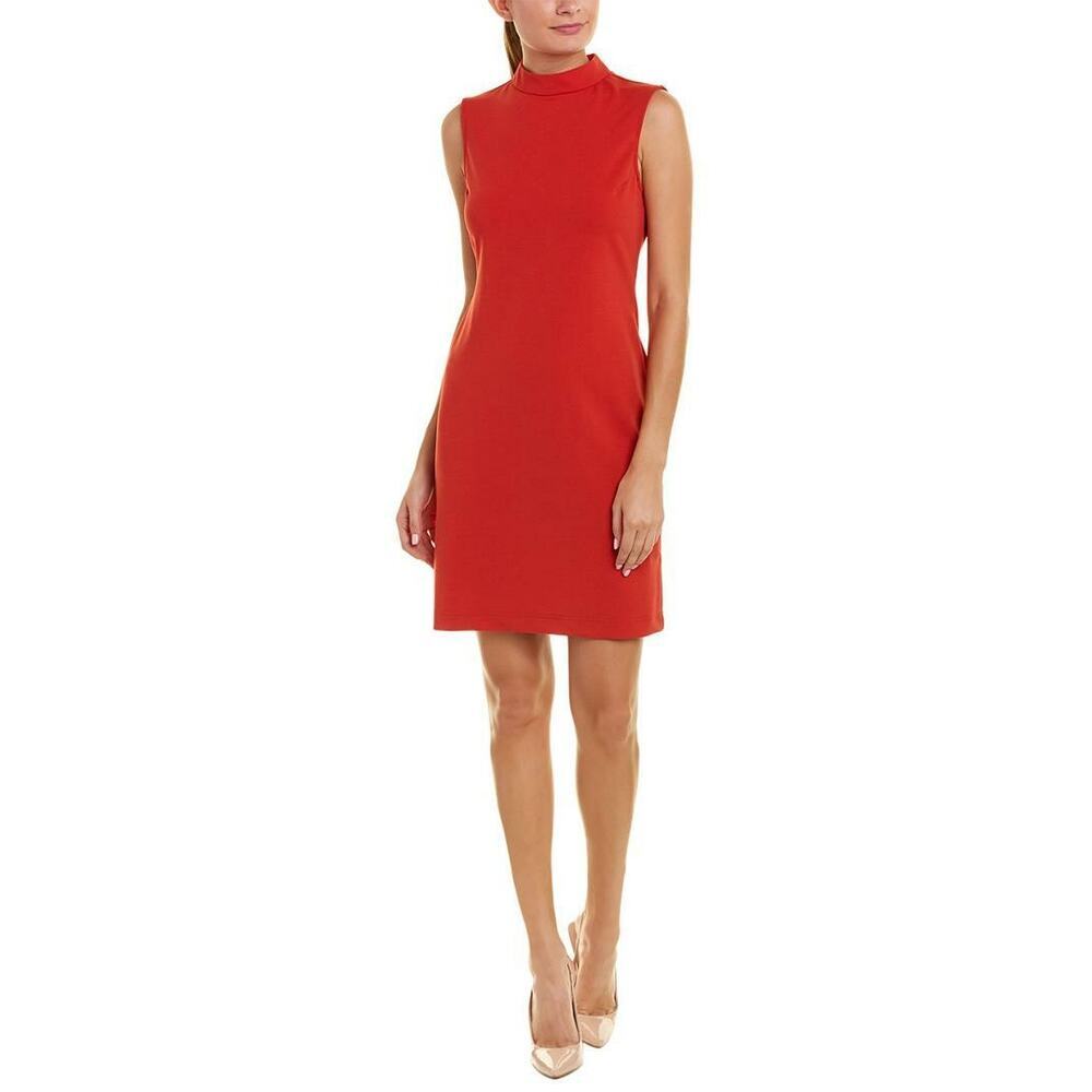 Sharagano Mockneck Sheath Dress Size 6 Orange